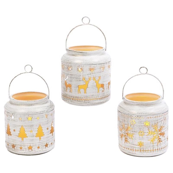 L & L Gerson LED White Winter Scene Lantern 5.51 in. 2435800 - main